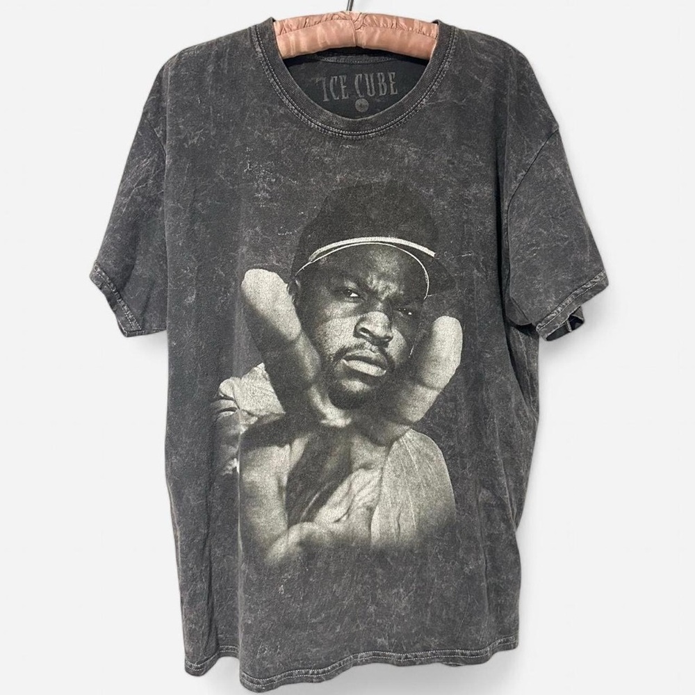 ICE CUBE Peace Sign Acid Wash Shirt - Sz L